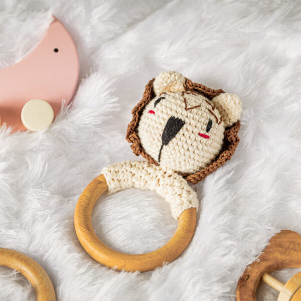 white crochet rattle - Jim n Jam