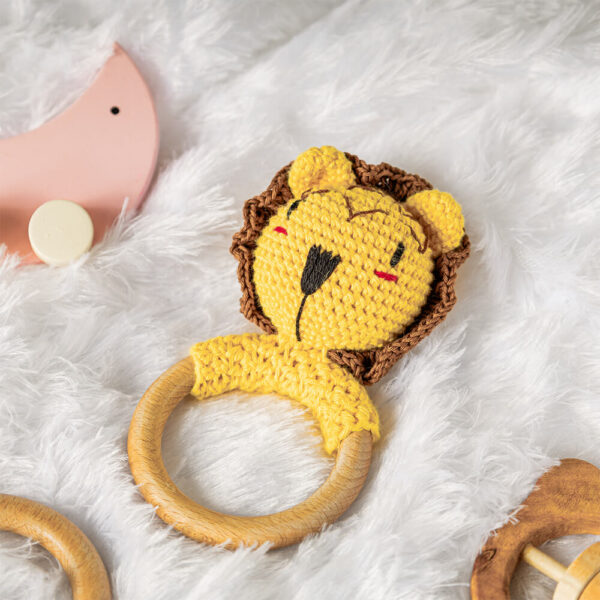 yellow crochet rattle - Jim n Jam