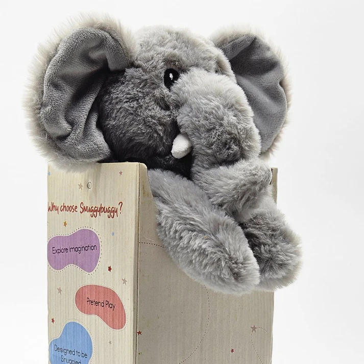 Nelly the Elephant - Flat Plush Elephant Toy for Soothing Snuggles