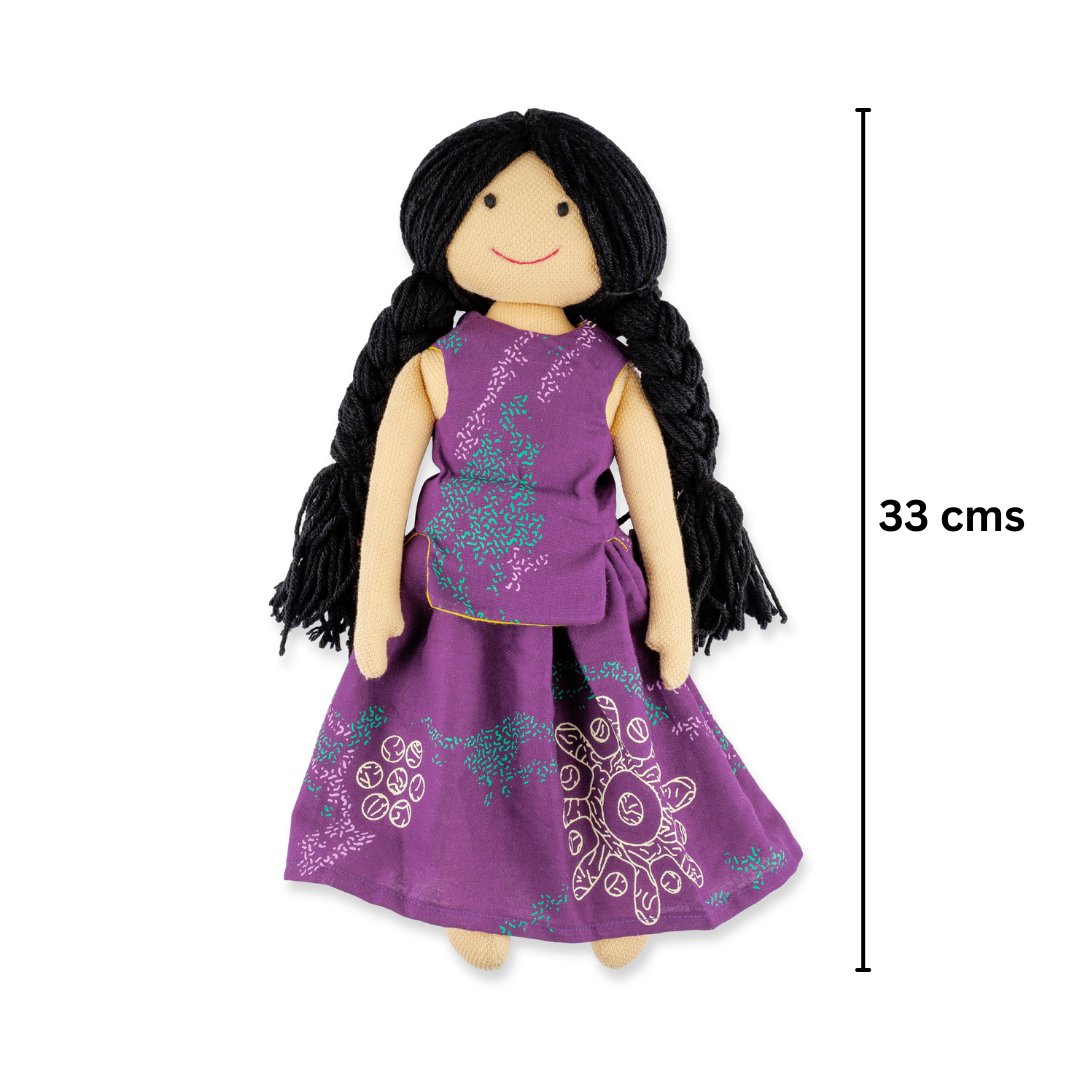 Tara Handmade Cloth Doll - Purple - Image 3
