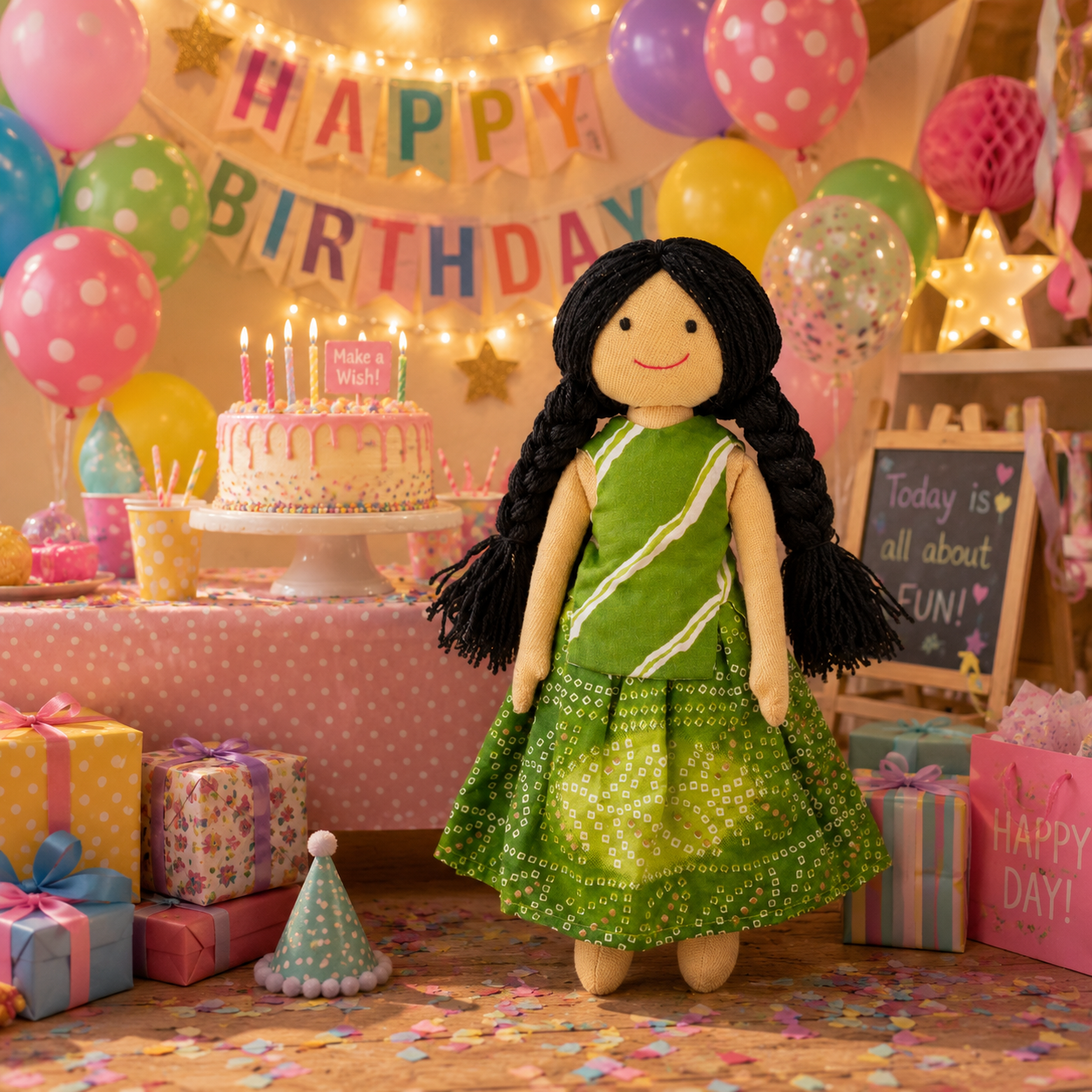Tara Handmade Cloth Doll - Green