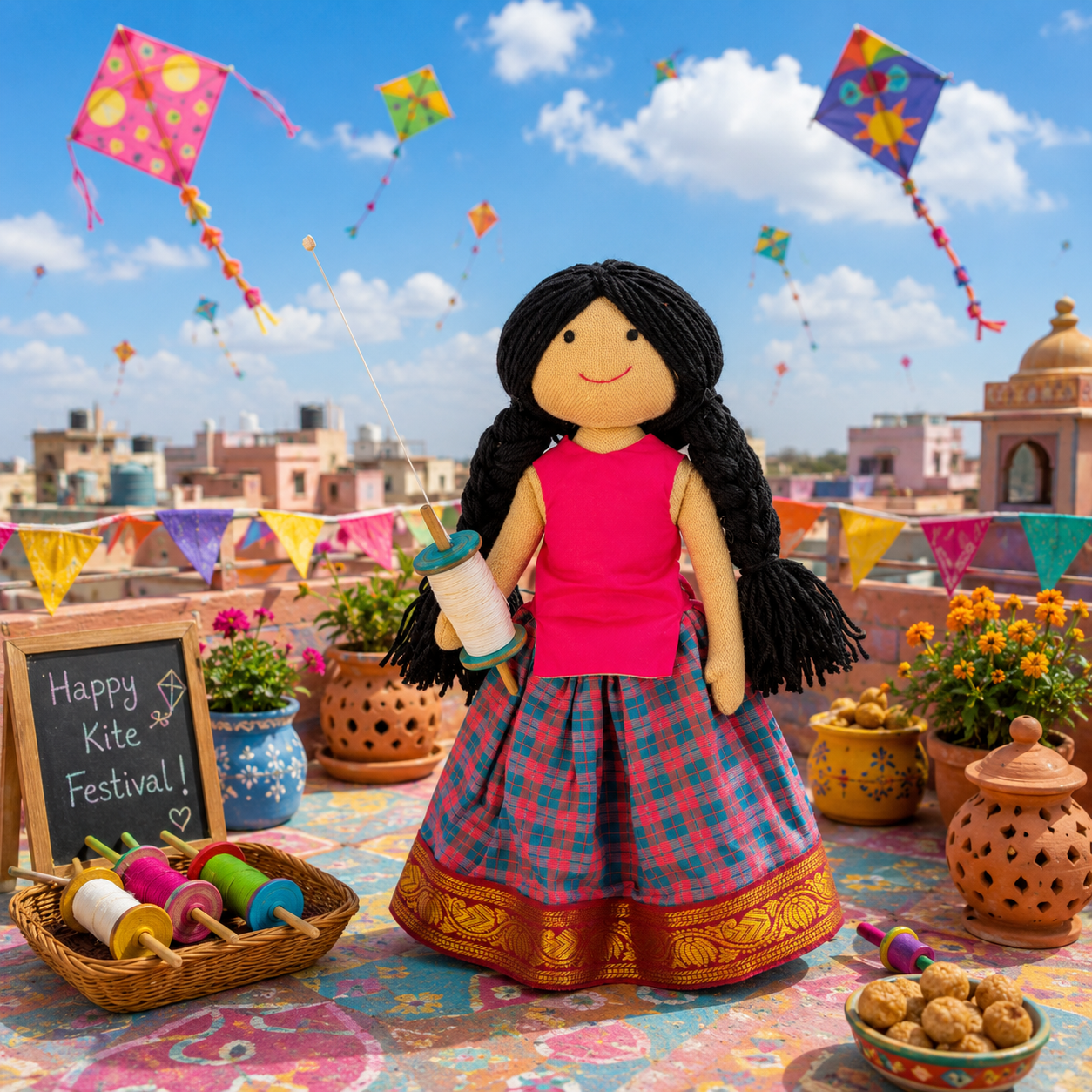 Tara Handmade Cloth Doll - Pink